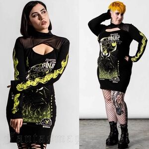 Killstar Shinebright Mesh Keyhole Dress